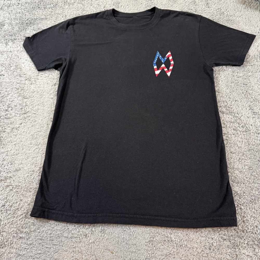 Morgan Wallen Mens Dangerous Tour Graphic T-Shirt Small Black American Flag MW